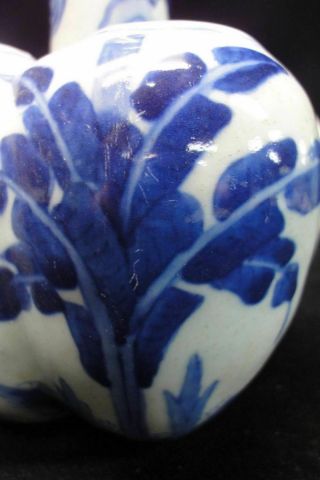 Rare Old Chinese Blue White Five Tubes Lotus Porcelain Vase 