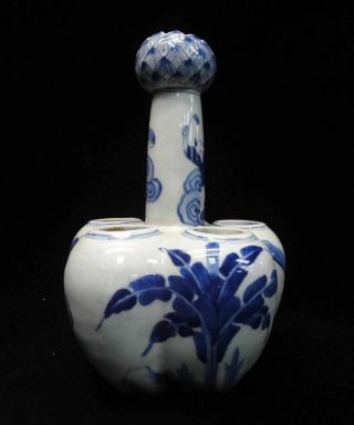 Rare Old Chinese Blue White Five Tubes Lotus Porcelain Vase 