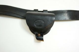 ANTIQUE LEATHER BELT WITH CARTRIDGE BOX MARKED F A SNIFFEN US ORD DEPT NO BUCKLE 2