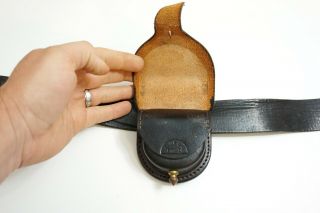 ANTIQUE LEATHER BELT WITH CARTRIDGE BOX MARKED F A SNIFFEN US ORD DEPT NO BUCKLE 3