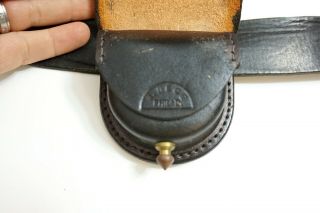 ANTIQUE LEATHER BELT WITH CARTRIDGE BOX MARKED F A SNIFFEN US ORD DEPT NO BUCKLE 4