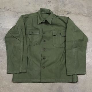 Vintage 1950s Korean War Era Us Army Og Green Cotton Fatigue Shirt Jacket Sz Med