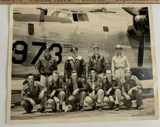 Large WWII US Photo B - 24 42 - 50973 Aircraft Bomber Plane Named Crew 2