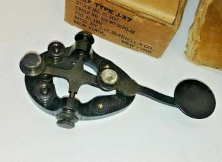 1942 Military J - 37 Morse Code Telegraph Key WWII 5