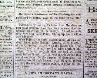 Rare CONFEDERATE Raleigh North Carolina CIVIL WAR Savannah Georgia1865 Newspaper 5