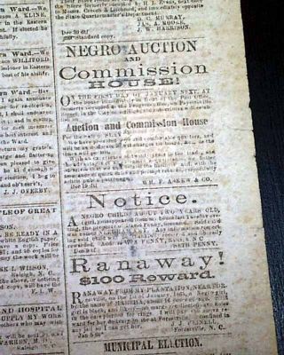 Rare CONFEDERATE Raleigh North Carolina CIVIL WAR Savannah Georgia1865 Newspaper 6