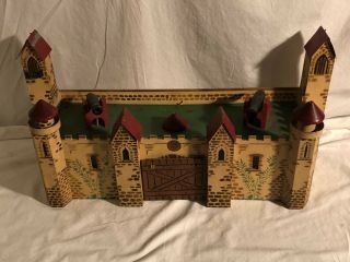 Rich Toys Antique Wood Toy Castle Fortress With Artillery Cannons Large Toy