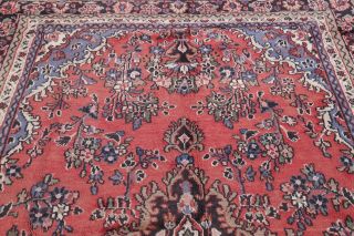 VINTAGE CORAL Traditional Floral Hamedan Persian Oriental Hand - Knotted 7x10 Rug 11
