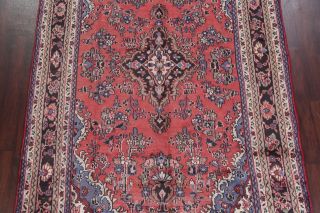 VINTAGE CORAL Traditional Floral Hamedan Persian Oriental Hand - Knotted 7x10 Rug 3