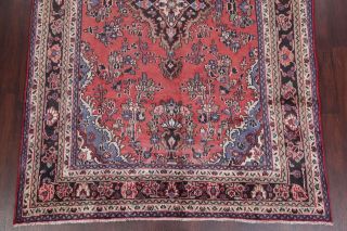 VINTAGE CORAL Traditional Floral Hamedan Persian Oriental Hand - Knotted 7x10 Rug 5
