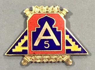 Post Wwii Army 108th Antiaircraft Artillery Dui Di Unit Crest Cb Nhm