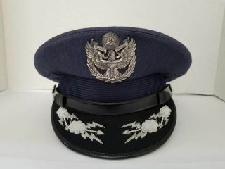 Rare Vintage Us Air Force Patrol Officer Hat / Pilot Flight Ace 5 Star