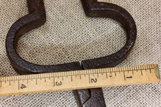 early 1800 ' s Fireplace Ember Log Tongs non typical wrought iron hearth folk art 11