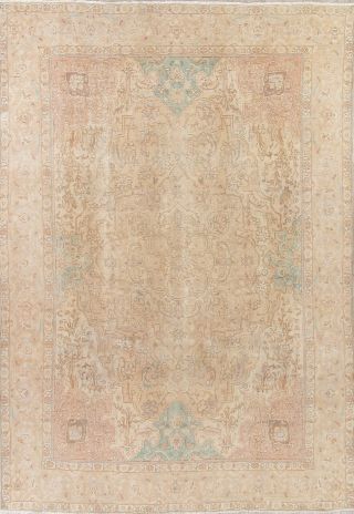 One - Of - A - Kind 9x12 Muted Antique Persian Oriental Hand - Knotted Distressed Rugs