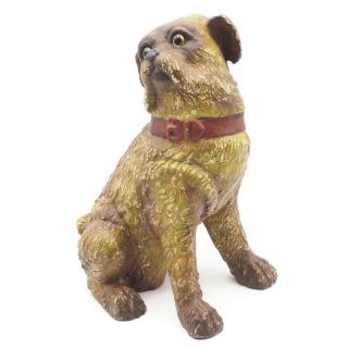 Antique Victorian Composition Eye Pug Dog Figurine German Or Austrian Pottery