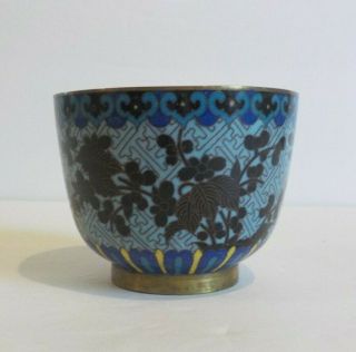 19th C.  Chinese Cloisonne Enamel On Bronze Handleless Cup