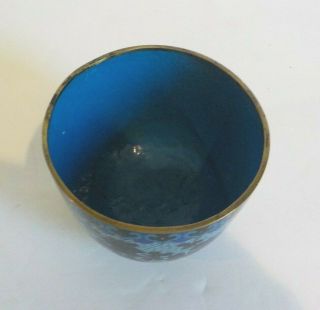 19th C.  Chinese CLOISONNE Enamel on Bronze Handleless Cup 2