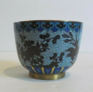 19th C.  Chinese CLOISONNE Enamel on Bronze Handleless Cup 3