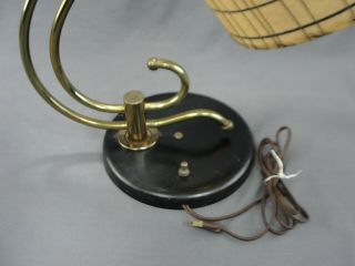 Vintage MCM Table Lamp Two Fiberglass Shades Brass Mid Century Modern 4