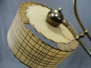 Vintage MCM Table Lamp Two Fiberglass Shades Brass Mid Century Modern 6