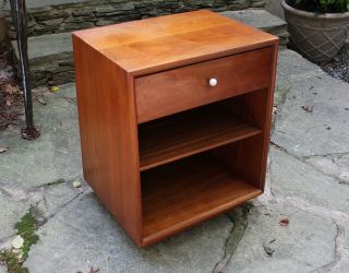 Reserved: Mid - Century Modern Walnut Nightstand By Drexel Declaration