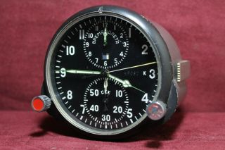 Soviet Aircraft Clock ACHS - 1 Military USSR MIG Su Russia Cockpit Chronograph 2 8