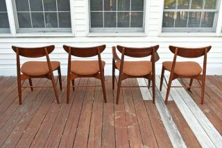 Four Vintage Mid Century Modern MCM Wood Dining Room Chairs by Stanley Furniture 4