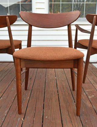 Four Vintage Mid Century Modern MCM Wood Dining Room Chairs by Stanley Furniture 6