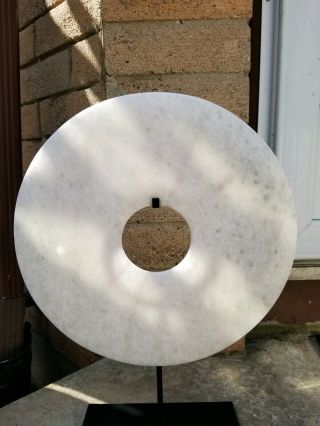 Rare 18th Century Antique Chinese White jade Bi disc 4