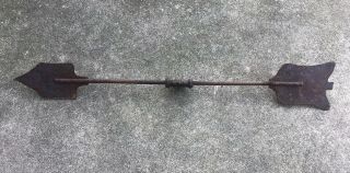 33 " Antique Cast Iron Arrow Weather Vane Lightning Rod