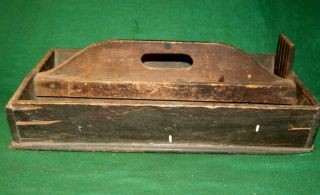 FINE 19th Century Primitive Antique Carpenters Wooden Carrier Tool Box Inv PJ36 3