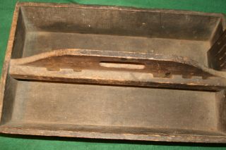 FINE 19th Century Primitive Antique Carpenters Wooden Carrier Tool Box Inv PJ36 7