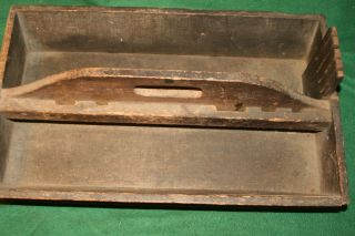 FINE 19th Century Primitive Antique Carpenters Wooden Carrier Tool Box Inv PJ36 8