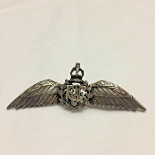 Vintage.  WW2.  Sterling Silver Canadian.  RAF Wings.  Pin 2