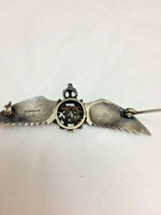 Vintage.  WW2.  Sterling Silver Canadian.  RAF Wings.  Pin 3