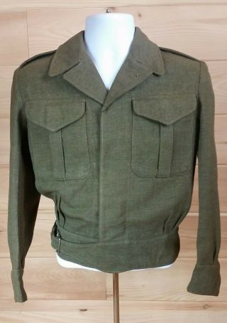 Vtg Canadian Military Battle Dress Blouse 1951 100 Wool Size 1 Sml Eisenhower