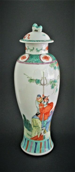Large Antique Chinese Famille Verte Porcelain Vase 4