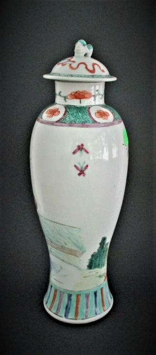 Large Antique Chinese Famille Verte Porcelain Vase 5