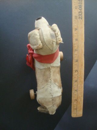 Antique dog on wheels child ' s pull toy 10