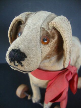 Antique dog on wheels child ' s pull toy 3
