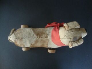 Antique dog on wheels child ' s pull toy 5