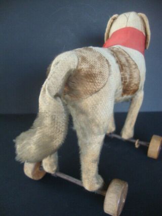Antique dog on wheels child ' s pull toy 6