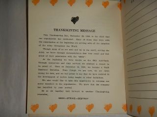 WWII 899th Tank Destroyer Battalion Co.  B 1942 Thanksgiving Menu Roster Texas 6