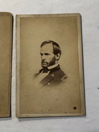 1860 ' s 3 - Union Civil War Generals CDV Photographs Sherman & Unknown To Me 2