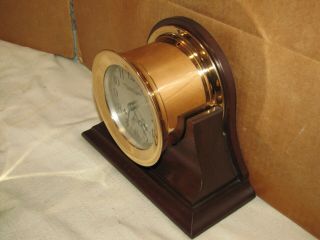 CHELSEA ANTIQUE SHIPS BELL CLOCK 4 1/2 IN DIAL 1925 RED BRASS RESTORED 6
