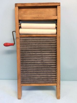 Rare Washboard With Built - In Wringer 26x11.  75
