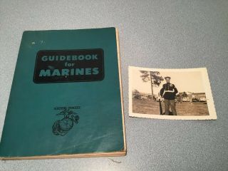 Decorated Marine Named Photo And His 1950 Korea War Guidebook For Marine Corps
