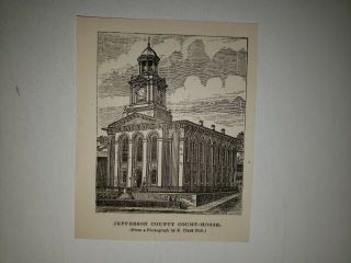 Jefferson County Court House Pennsylvania 1876 Sketch Print Very Rare