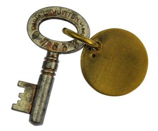 Antique Louis Vuitton Trunk/suitcase Key 07833 Low Number,  Engraved Tag - K875