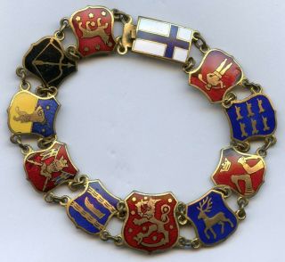 Finland Wwii Patriotic Coat Of Arms Enamelled Bracelet Grade
